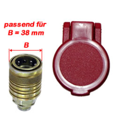 Staubschutzklappe für Hydraulikmuffen B=38mm Rot
