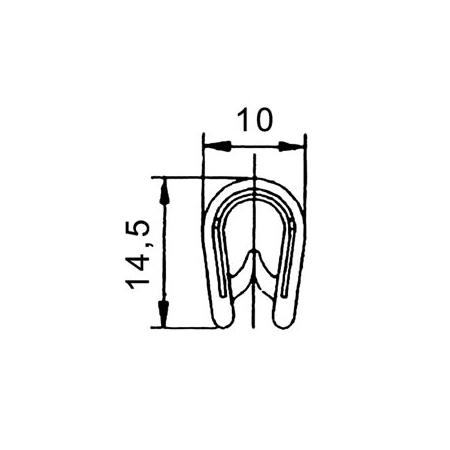 Kantenschutz schwarz für Klemmbereich 2-4 mm
