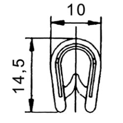 Kantenschutz schwarz für Klemmbereich 2-4 mm