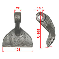 Hammermesser mit Bohrung 16,5 mm