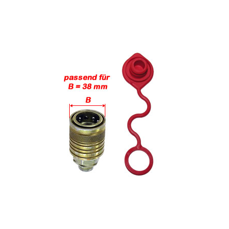 Staubschutz für Hydraulikmuffen B=38mm  Rot