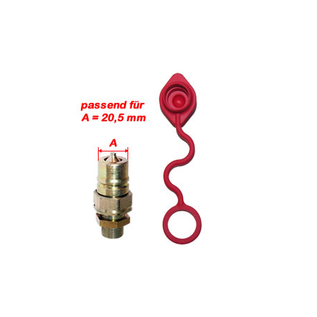 Staubschutz für Hydraulikstecker A=20,5mm Rot