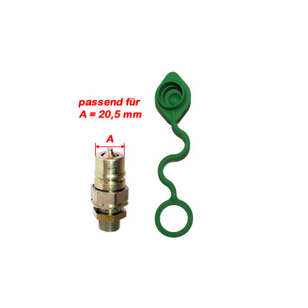 Staubschutz für Hydraulikstecker A=20,5mm Grün